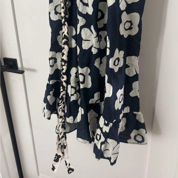 Apiece Apart Beja Ruffle Dress Wrap Floral Size 4 Blue - Picture 6 of 7